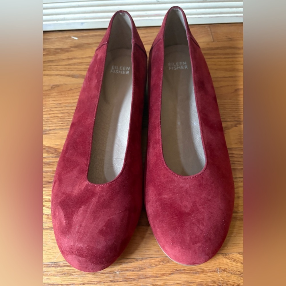 Eileen Fisher Red Suede Flats
